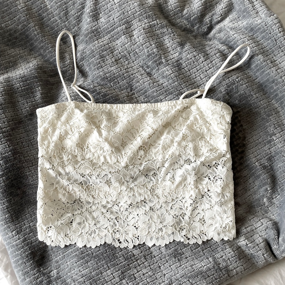 Express white lace camisole, size XS